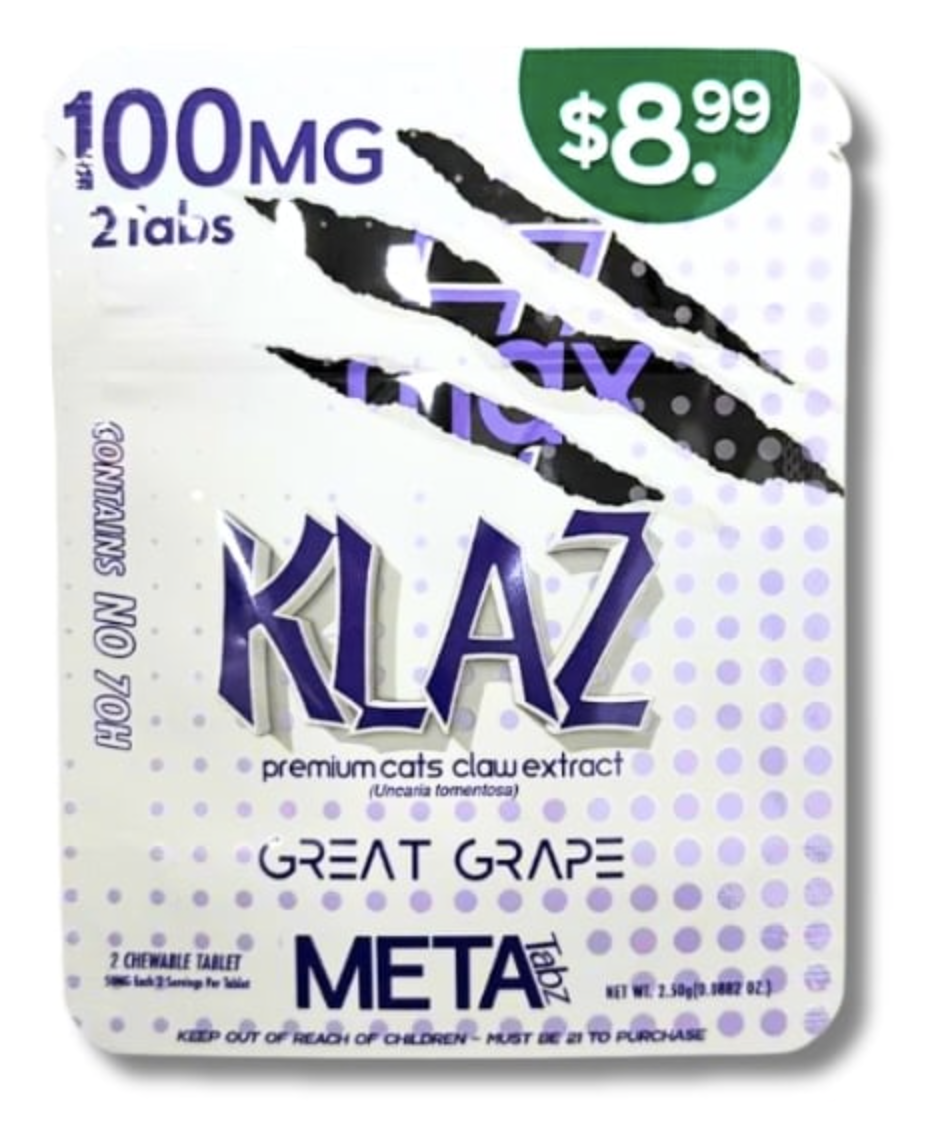 KLAZ Cat’s Claw |  100mg 2ct | Great Grape